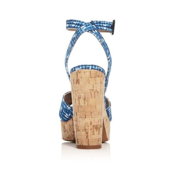TABITHA SIMMONS Elena Crisscross Platform Wedge Sandals in Blue Size 39.5 / US 9 - Picture 8 of 14